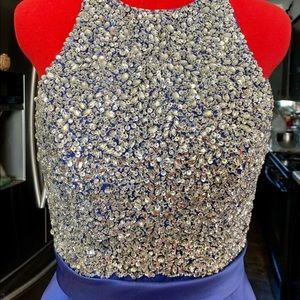 Jovani blue dress with beaded top